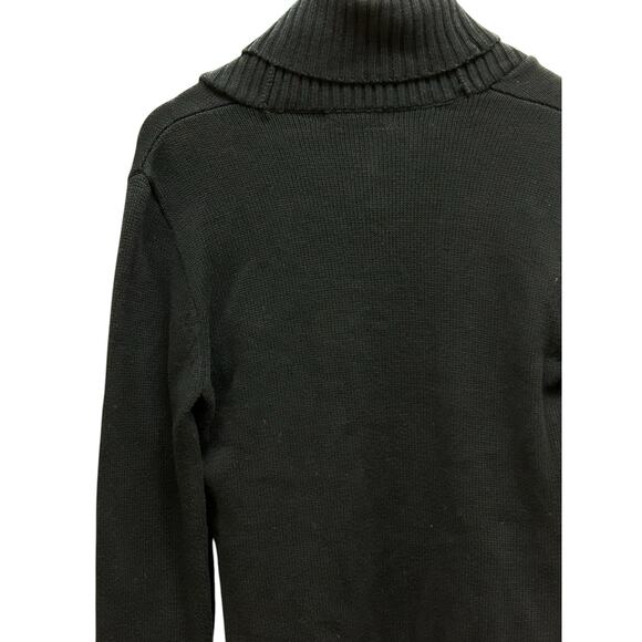 Chaps Black Shawl Collar Sweater‎ M Gold Accent Buttons - Picture 9 of 10